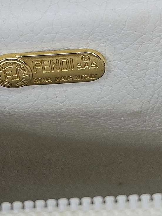 Authentic Vintage Fendi Striped Logo Canvas & Leather Crossbody Shoulder Y2K - Picture 12 of 16